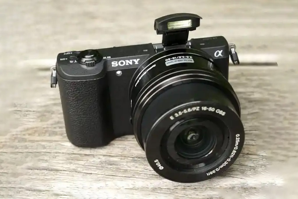 Sony Alpha A5100 with pop-up flash. Image: AP