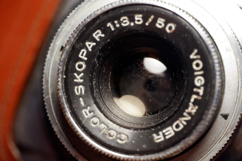An old lens with mold / fungus on the front element