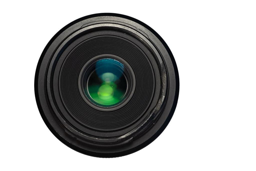 Lens showing green reflection and damaged filter ring