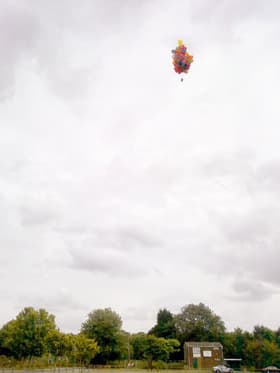 Aerial photography - balloons and camera in the air