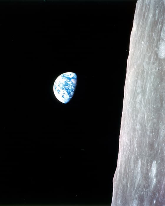 Image from space, view of Earth from the moon