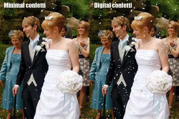 Wedding Photography - adding confetti