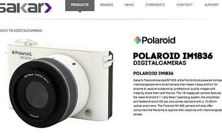 Polaroid IM1836 shown on the Sakar website