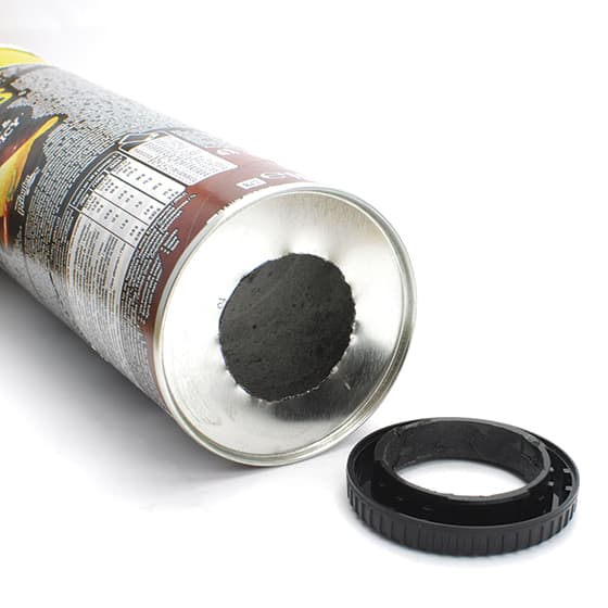 The conversion starts with a spare body cap that will need its centre removed to create a crude lens mount. Use your modified cap to mark a circle on the metal base of your crisp can and (carefully) cut this out using a Dremel or other cutting tool. 