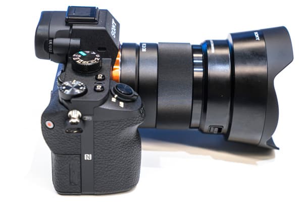 Sony 28mm f/2 lens with fisheye converter