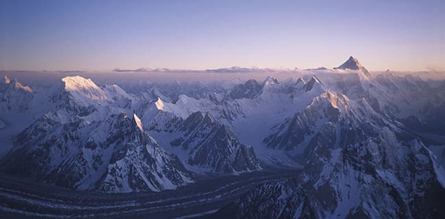 Karakoram, Pakistan. Chogolisa and Masherbrum (K1) mountains