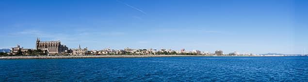 A panoramic image of Palma de Mallorca taken using the Lumix G7's wide angle of view priority Panorama mode