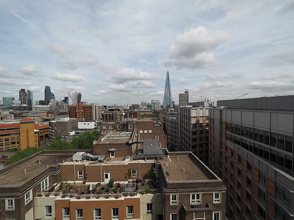 Olympus M.Zuiko 7-14mm f/2.8 on OM-D E-M5 II at 7mm sample image, London Cityscape from a rooftop 