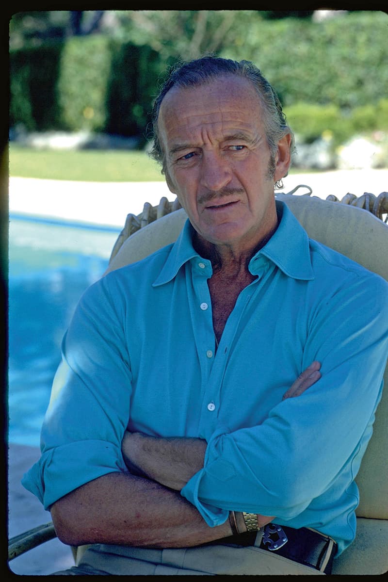 David Niven at his home in Cap Ferrat in south-east France