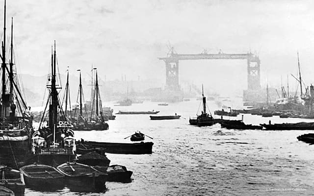 London, Tower Bridge Under Construction c.1890.web
