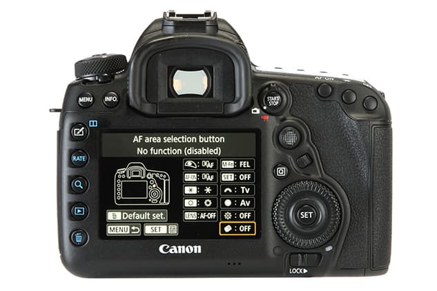 Canon EOS 5D Mark IV menu AF area selection button