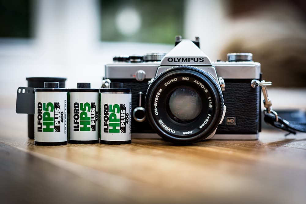 Olympus camera and Ilford film