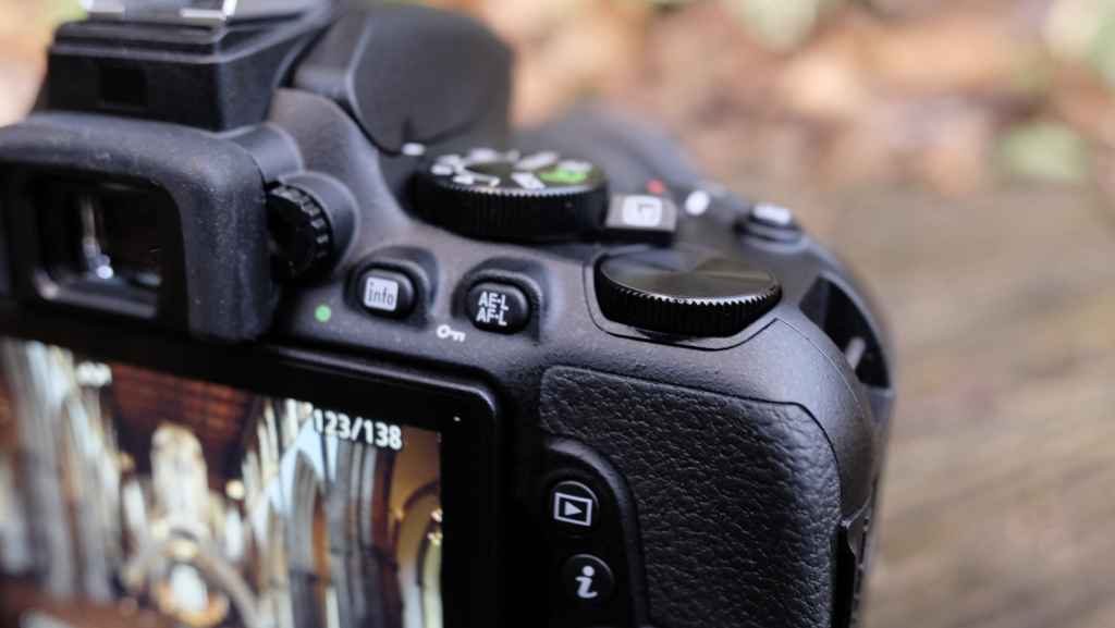 Nikon D5600 with LCD screen live view active
