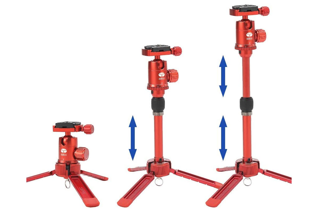 The Sirui 3T-35 tripod offers different height options