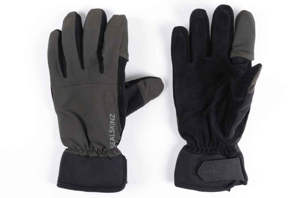 Grey and black Sealskinz touchscreen gloves