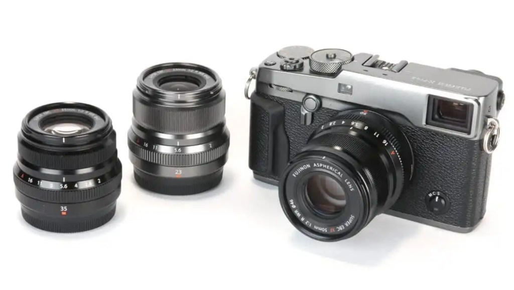 Fujifilm XF lens series of compact lenses for X-Mount. Image: AP