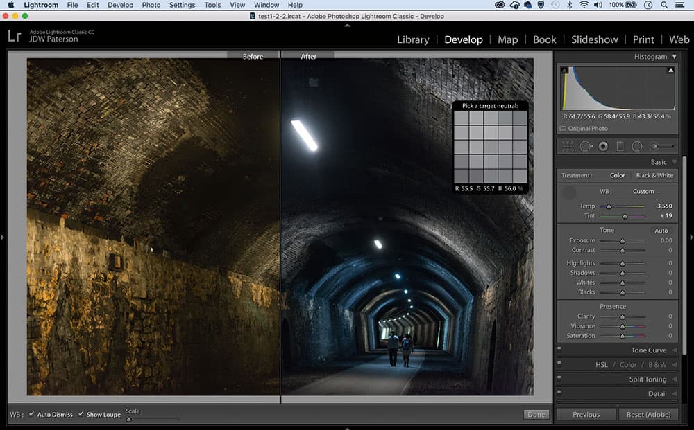 Lightroom tips Correct colour casts screen