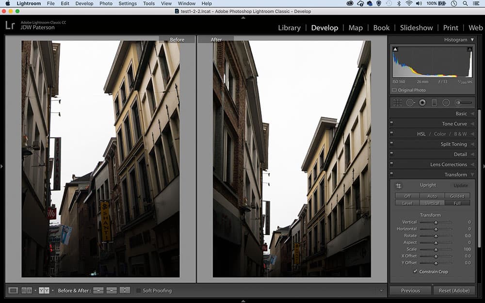 Lightroom tips Correct converging verticals screens