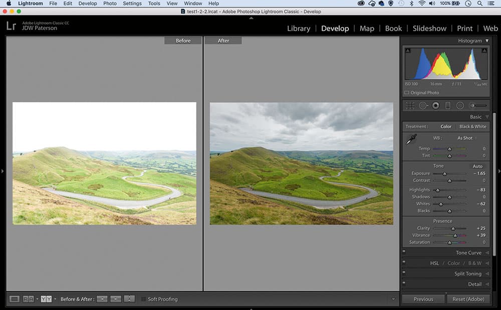 Lightroom tips overexposed photos screen