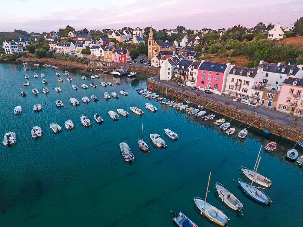 Drone photography Sauzon harbour