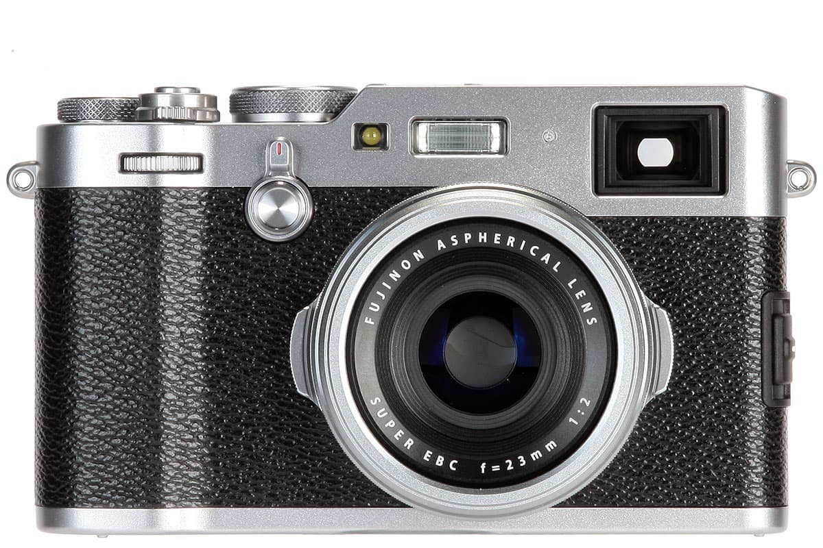 From the front, the X100F resembles a 35mm film rangefinder camera