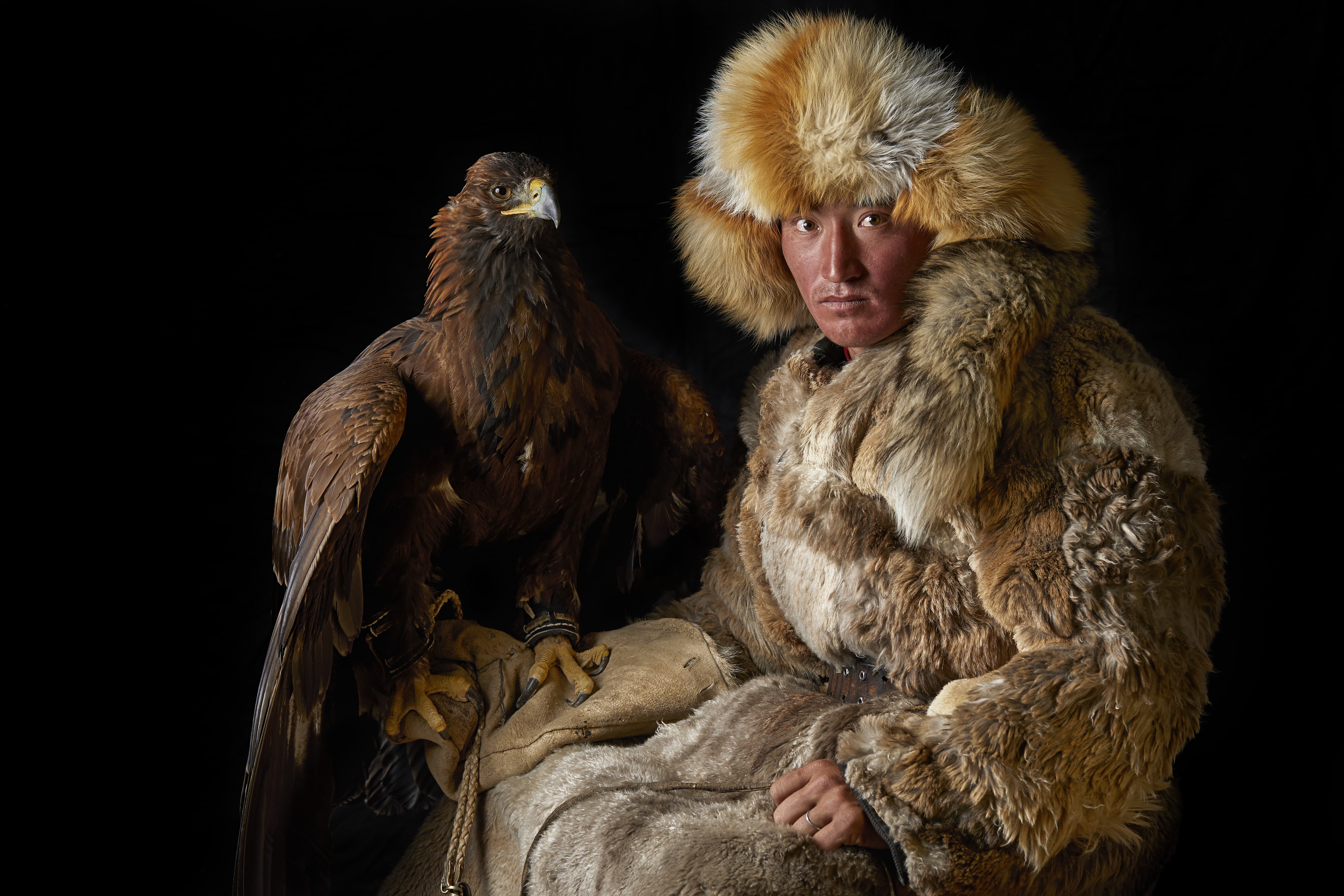Portrait of a Mongolian eagle hunter, Mongolia Canon EOS 5D Mark IV with a Canon EF 100mm f/2.8L Macro IS USM lens, 1/60sec at f/6.3, ISO 100