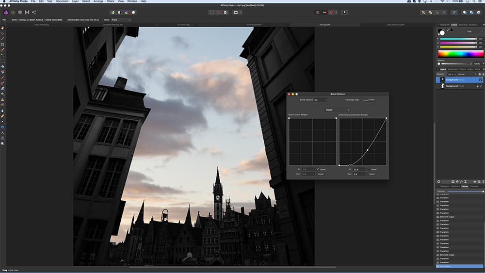 Affinity Photo blend ranges