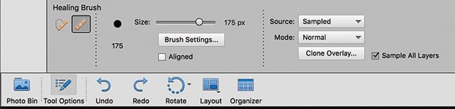 Photoshop Elements healing brush