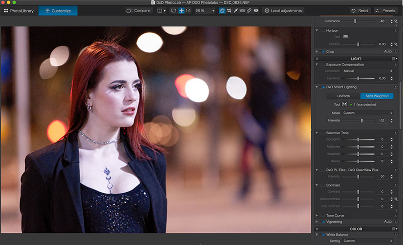 DxO PhotoLab 2 smart lighting for faces