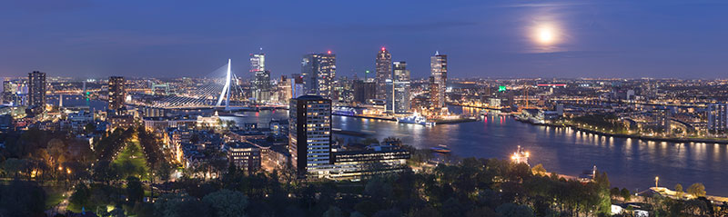 Full moon cityscape