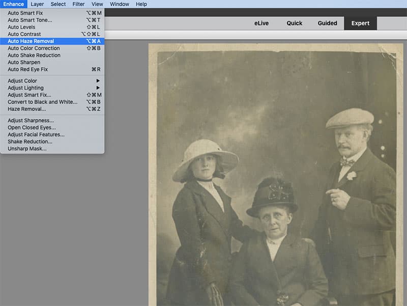 Photoshop Elements auto-haze removal