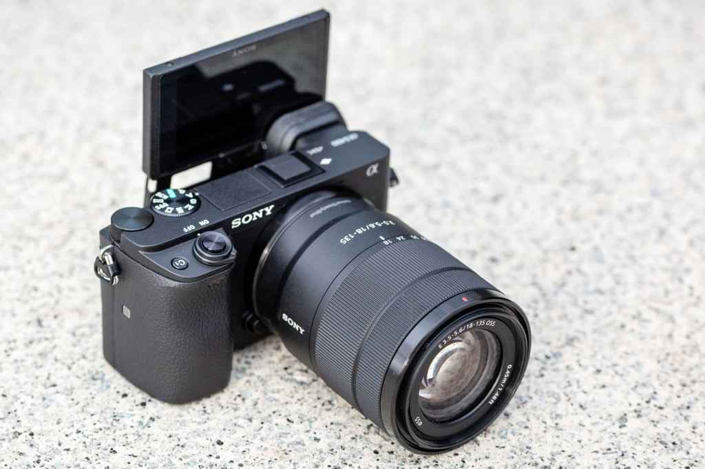 Sony A6400 Articulating LCD turned forward for vlogging