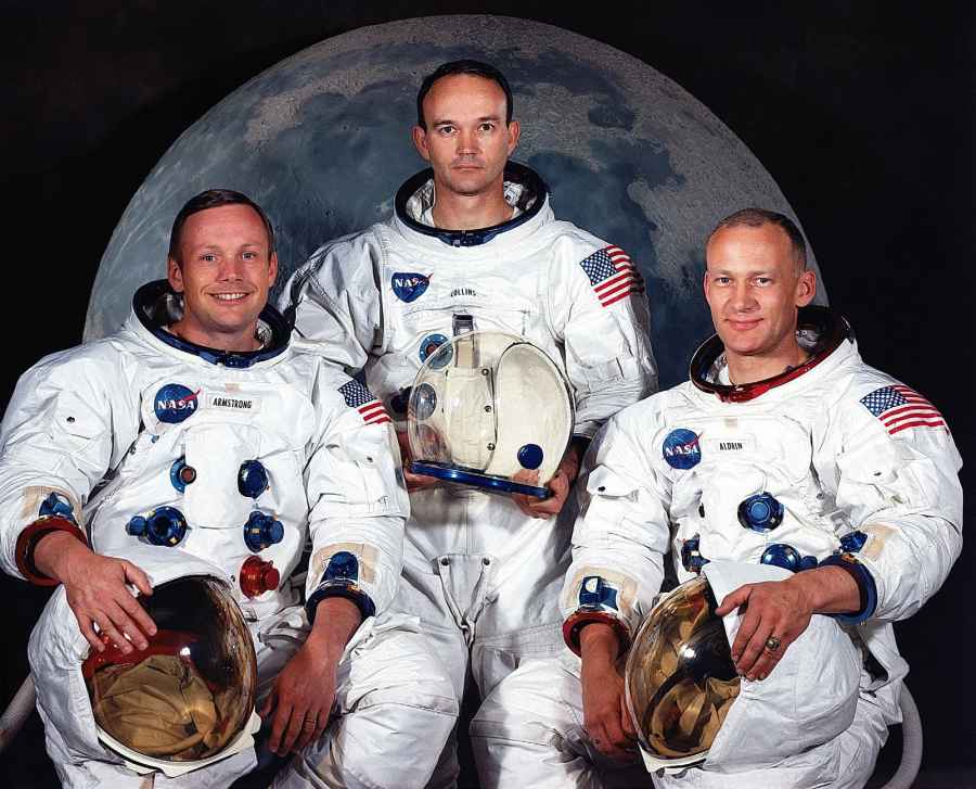 Three astronauts suited, apollo 11 crew