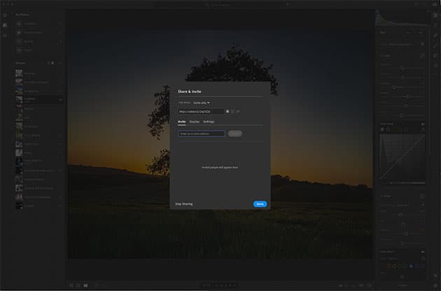 Lightroom album sharing