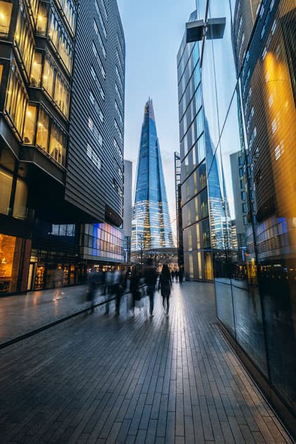 White balance shard blue hour