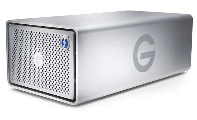 silver G-technology G-drive Drive with a white background