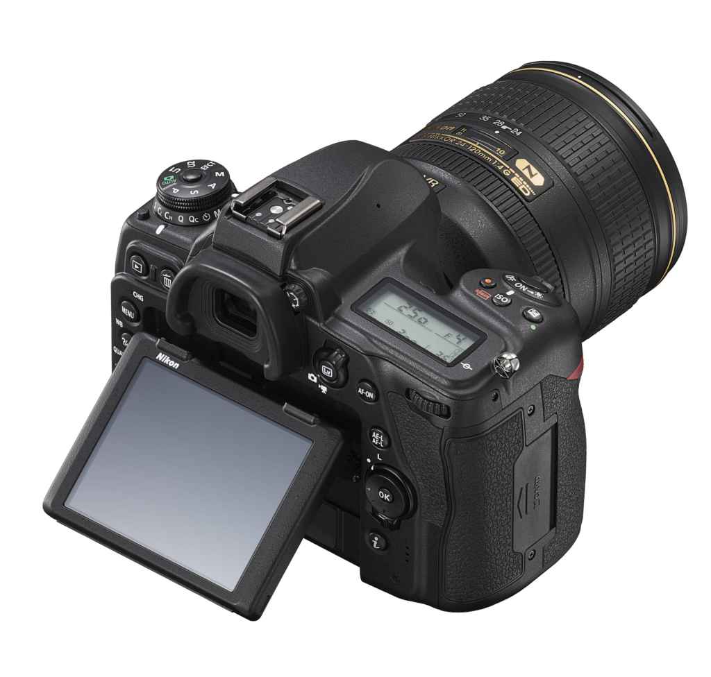 A top view of the Nikon D780 showing its fairly small but valuable top plate LCD panel