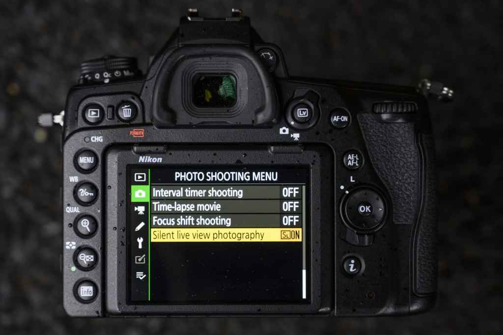 Nikon D780 Silent Live View Photography mode is listed at the bottom of the Photo Shooting Menu