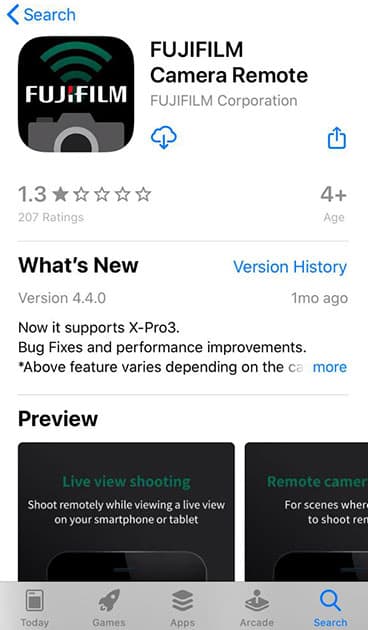 Fujifilm camera remote app download