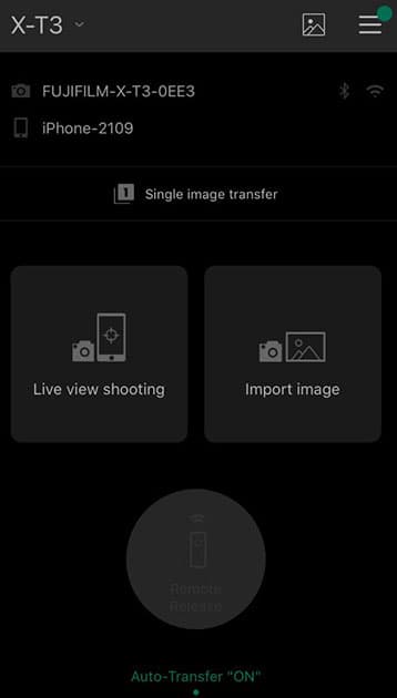 Fujifilm camera remote choose mode