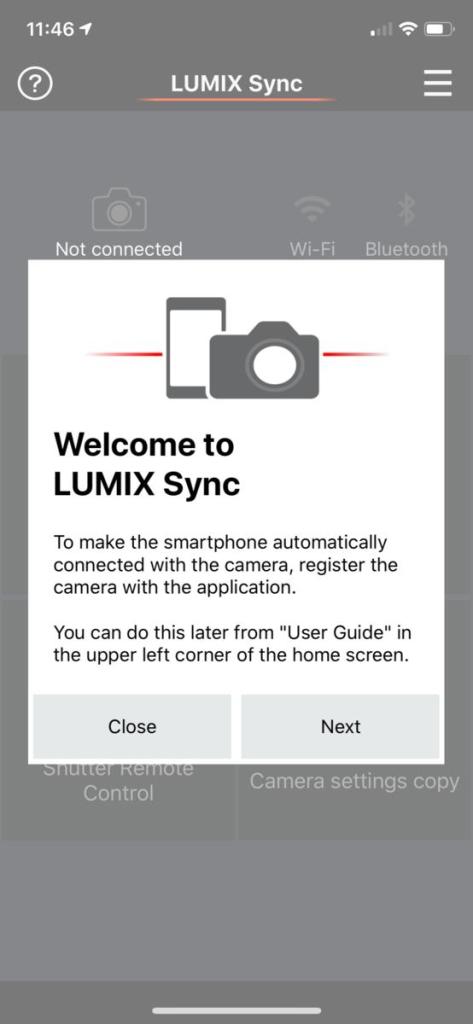 Panasonic Lumix Sync app - step2