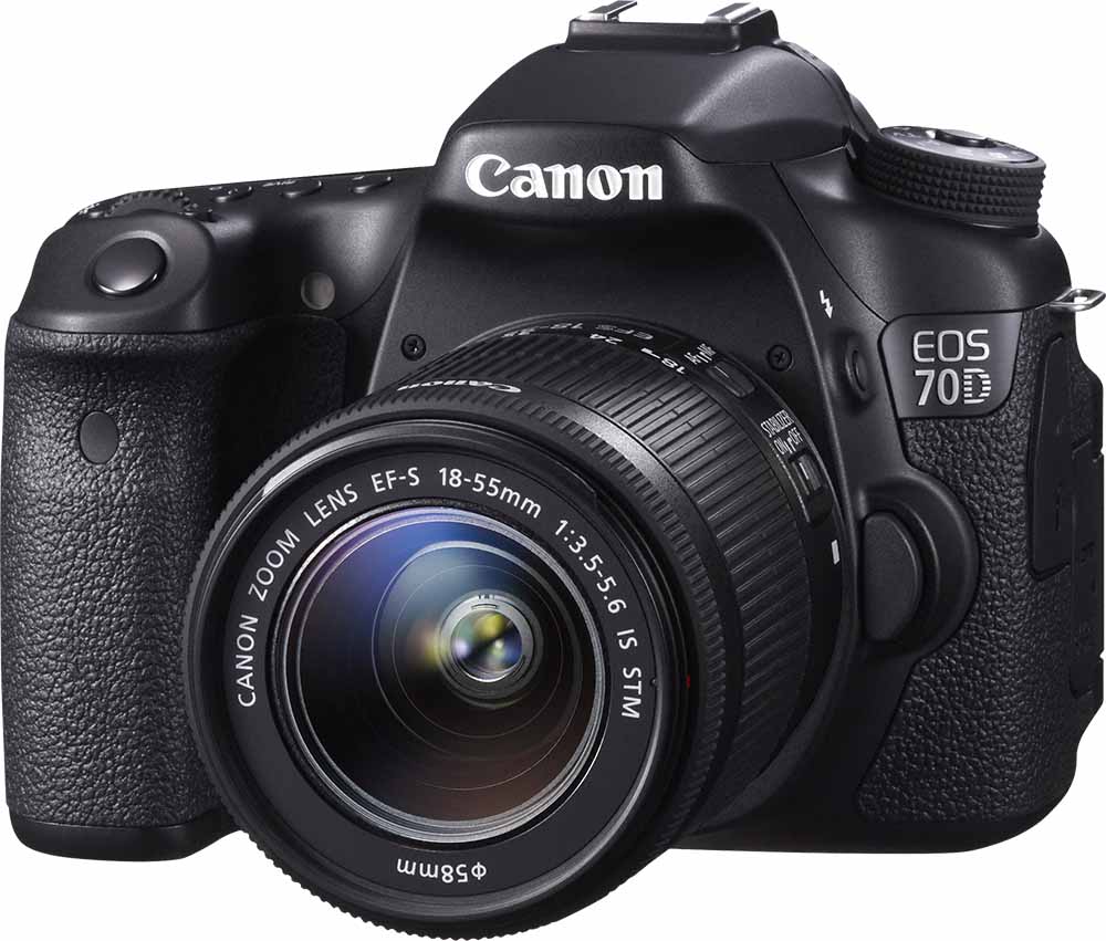 black Canon EOS 70D camera
