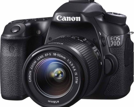 black Canon EOS 70D camera