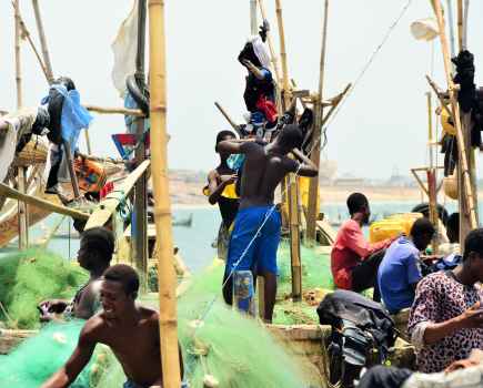 Men at work with bamboo sticks captured on a Nikon camera