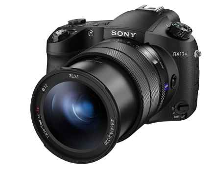 Sony RX10 III black camera angled left