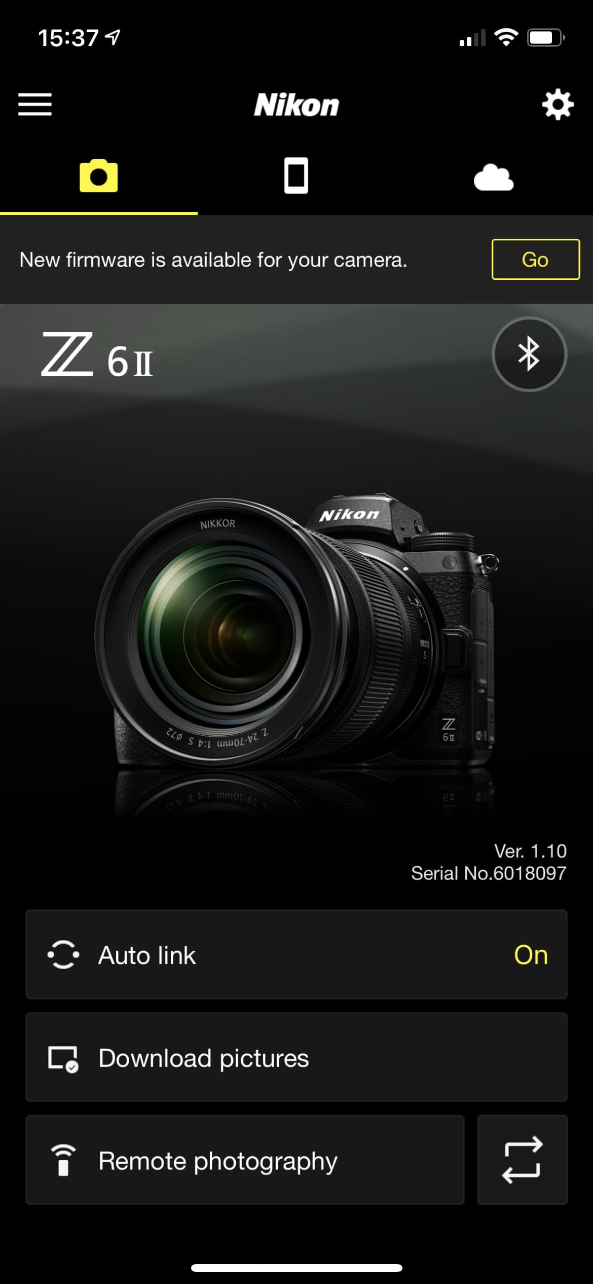 Nikon Snapbridge firmware update