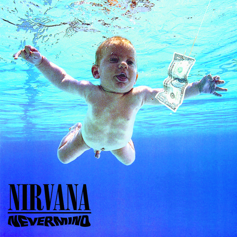 Baby swimming, The Nirvana Nevermind album cover