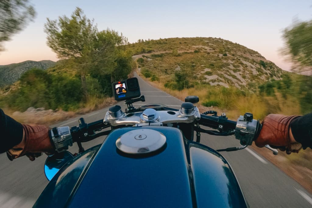 GoPro HERO10 on a motorbike mount, Chesty Stefan Lantschner