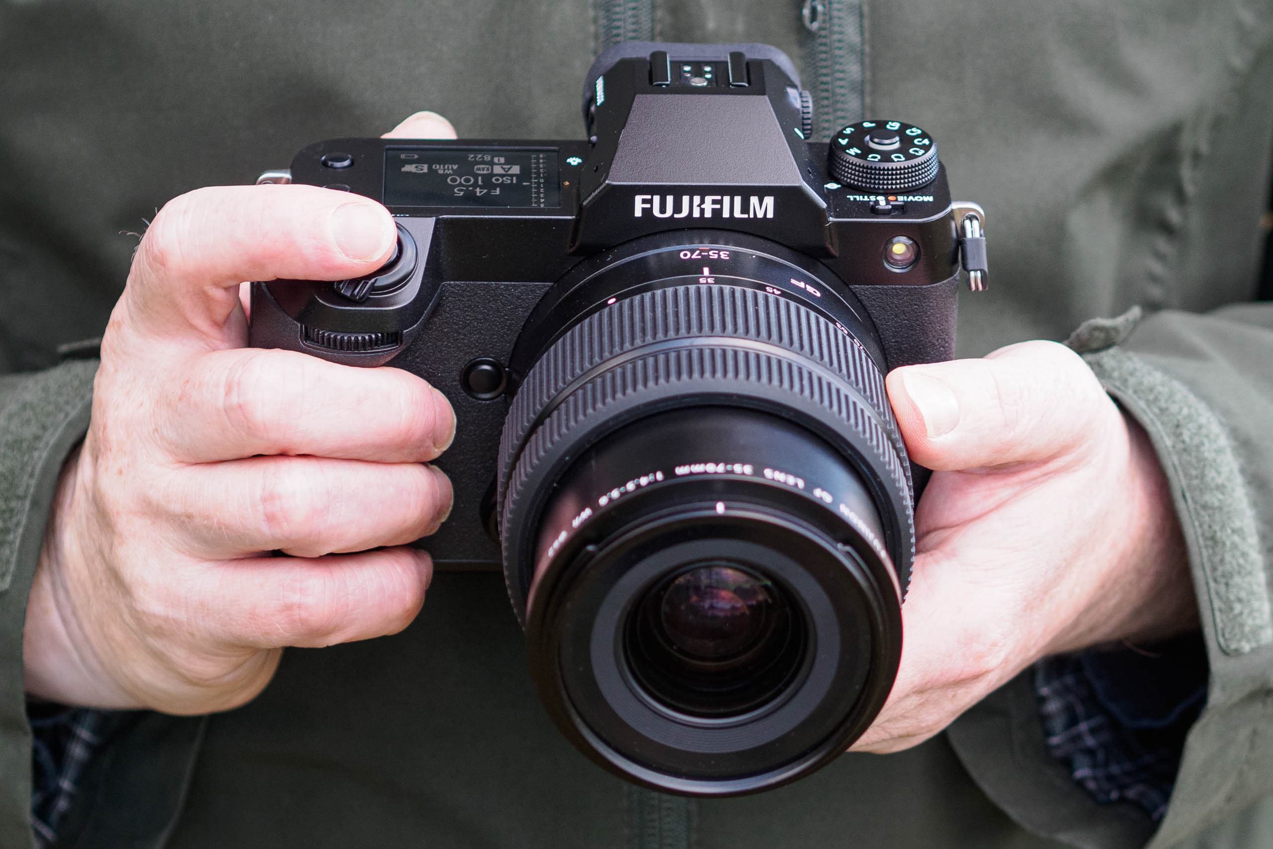 Fujifilm GFX50S II in-hand