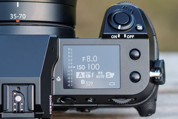 Fujifilm GFX50S II top controls